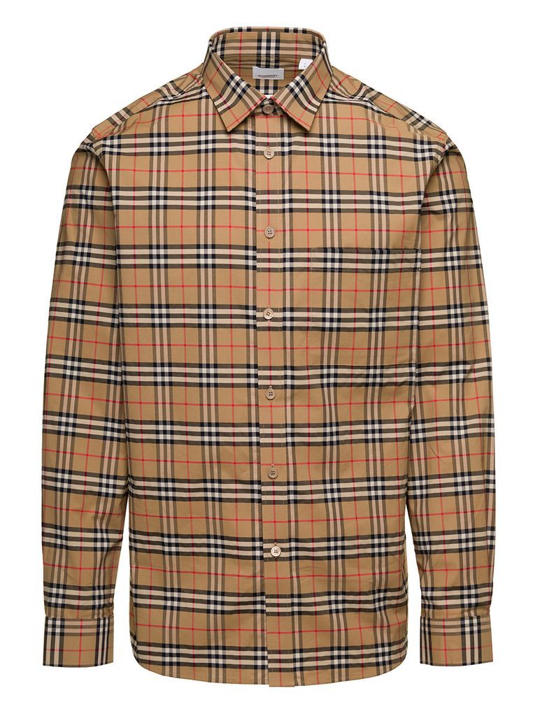 Vintage Check Cotton Poplin Shirt Man Burberry