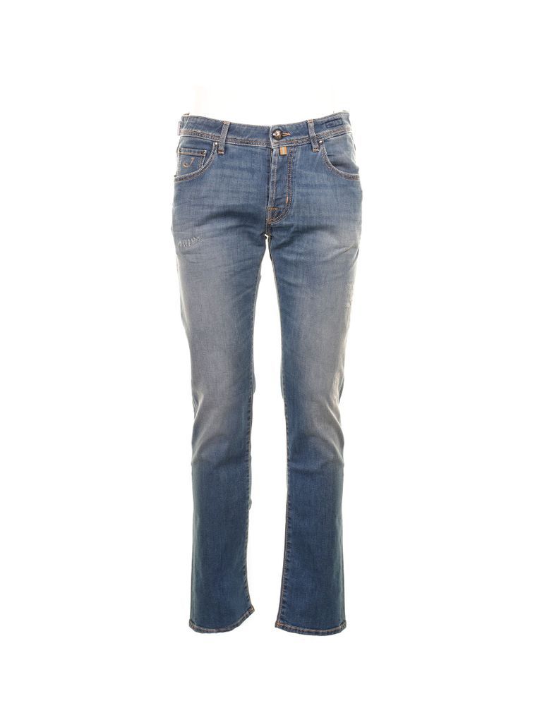 Washed-Effect Denim Jeans