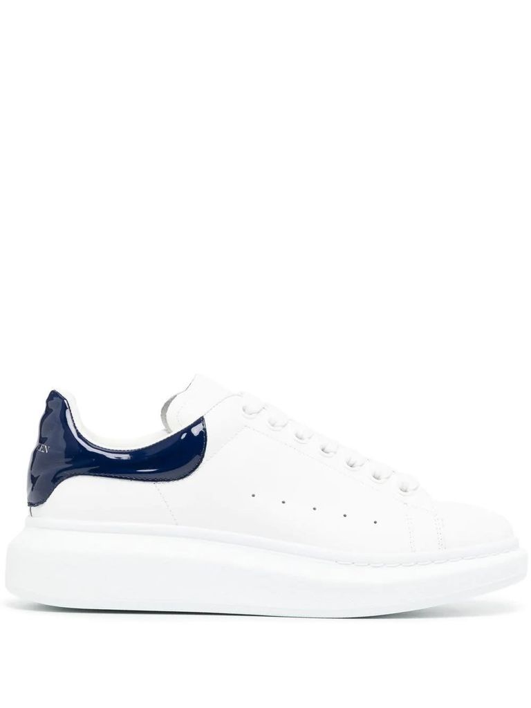 White And Navy Blue Oversize Sneakers