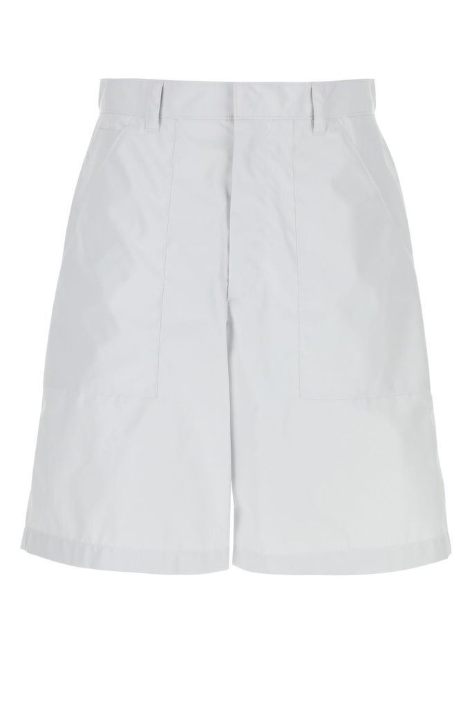 White Nylon Blend Bermuda Shorts