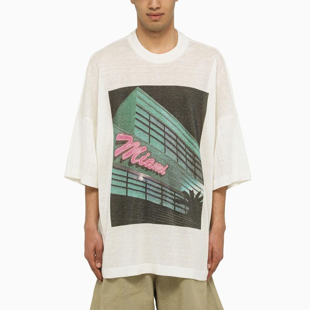 White Oversize T-Shirt With Print