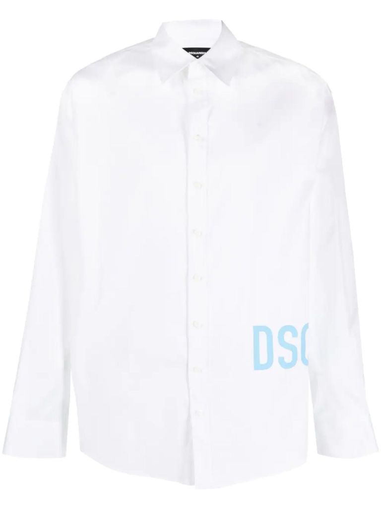 White Stretch-Cotton Shirt