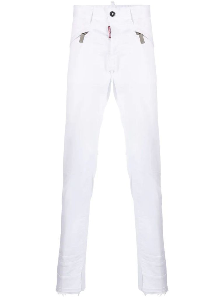 White Stretch-Cotton Trousers