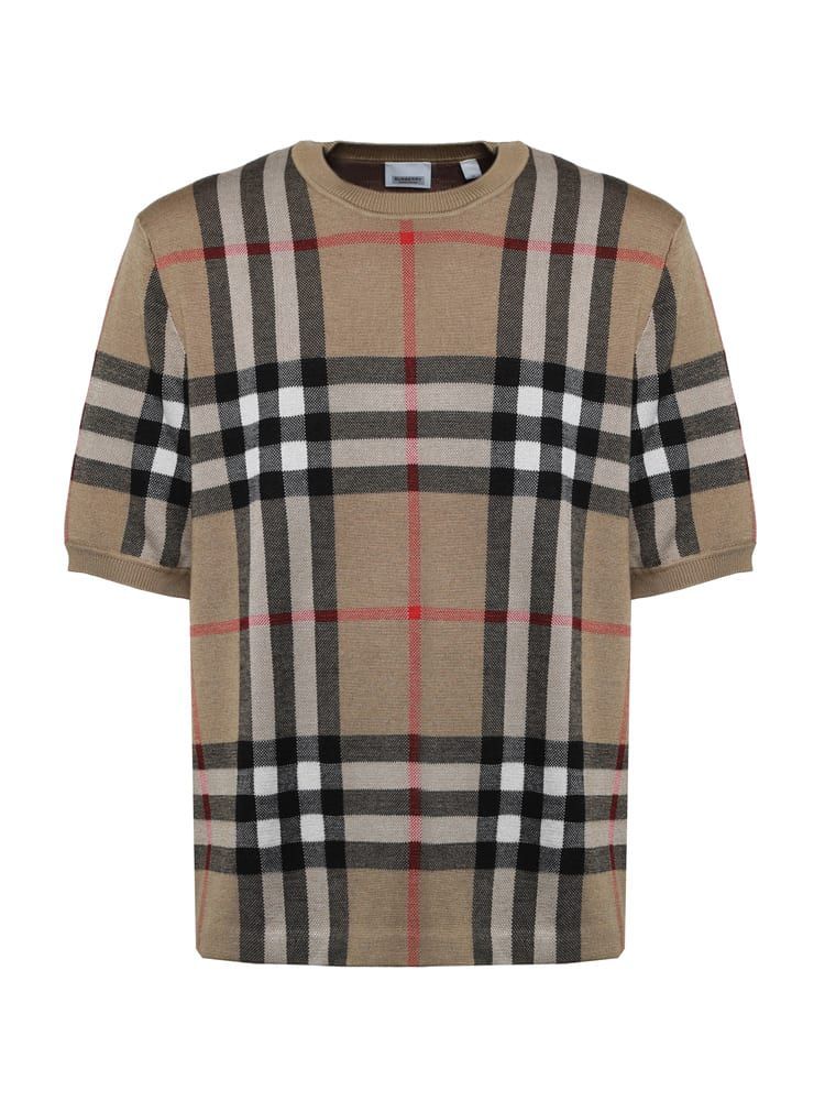 Wool T-Shirt With Vintage Check Print