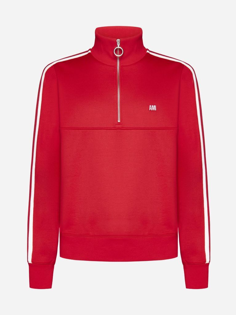 Zip-Up Cotton-Blend Sweatshirt