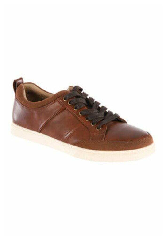 Mens Tan Lace Up Casual Shoe