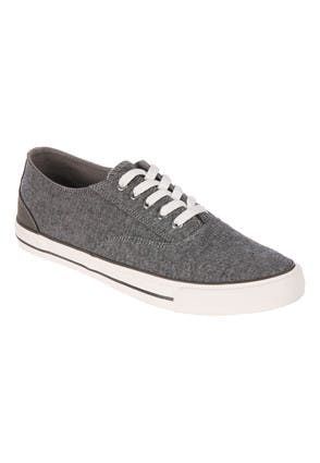 Mens Grey Canvas Trainers