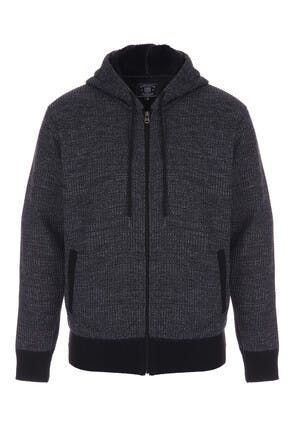 Mens Charcoal Zip-Through Fully Lined Hoody