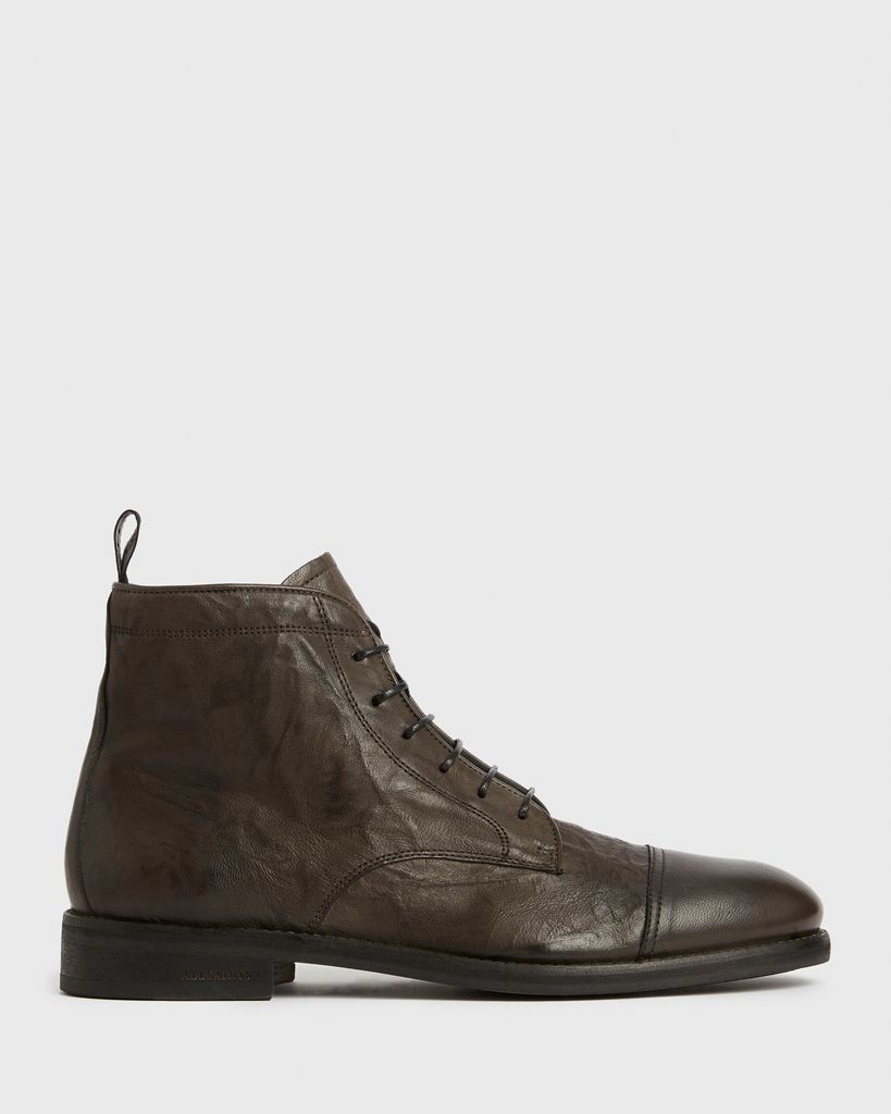 AllSaints Men's Leather Classic Harland Boots, Grey, Size: UK 7/US 8/EU 41