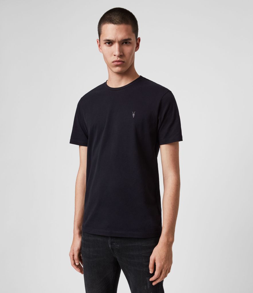 Men's Cotton Regular Fit Brace Tonic Short Sleeve Crew T-Shirt, Blue, Size: XL