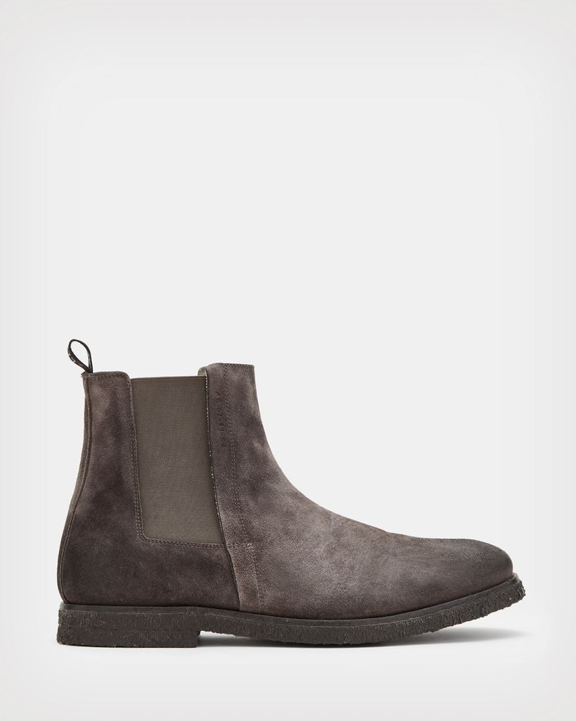 AllSaints Men's Suede Traditional Rhett Boots, Grey, Size: UK 7/US 8/EU 41