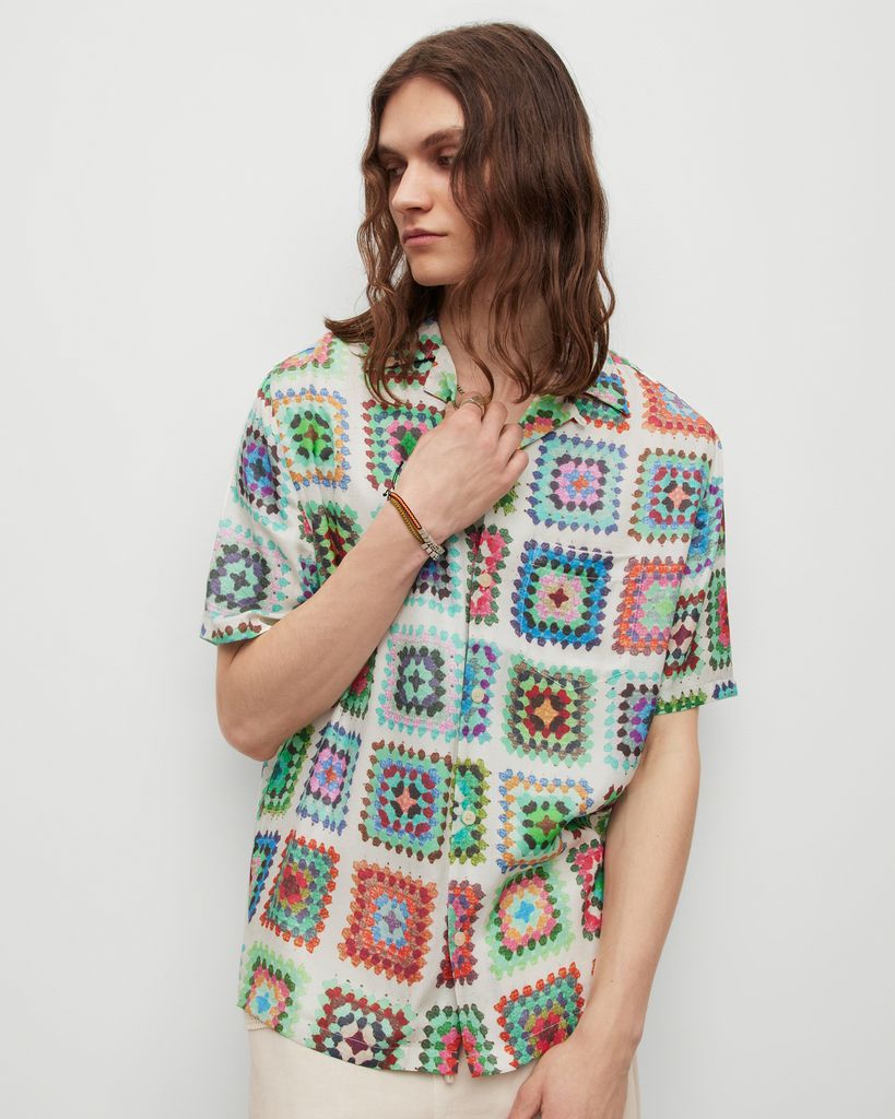 AllSaints Tunis Crochet Print Shirt