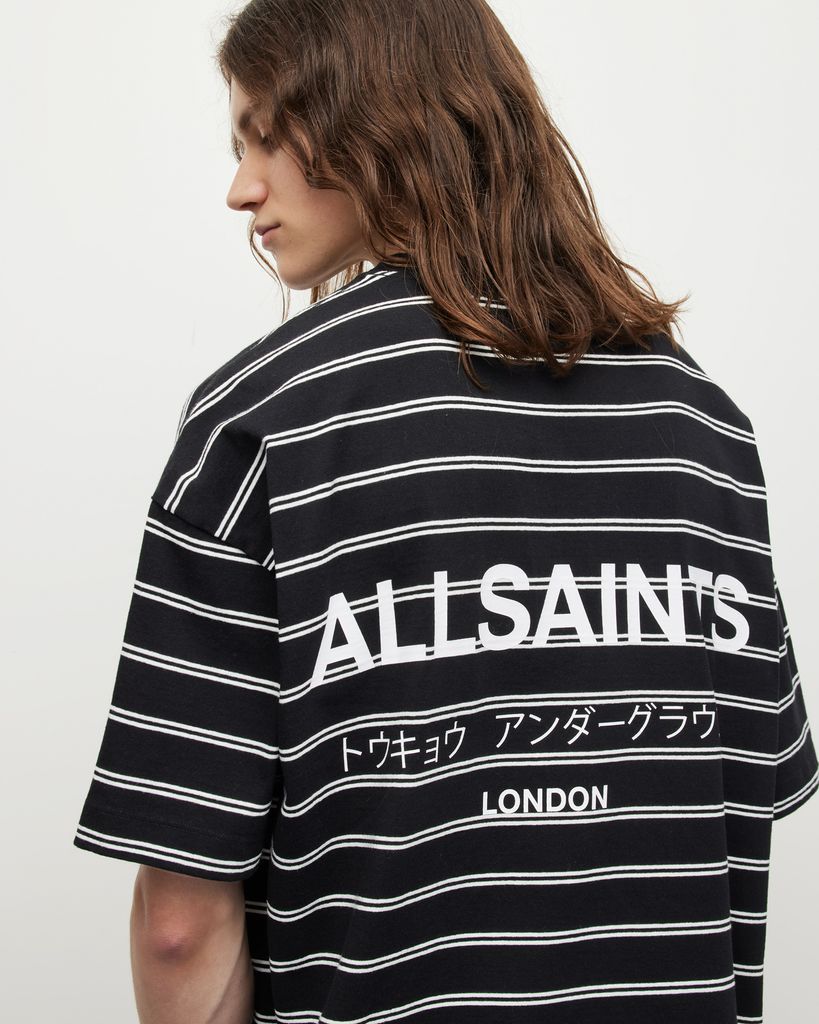 AllSaints Underground Oversized Stripe T-Shirt