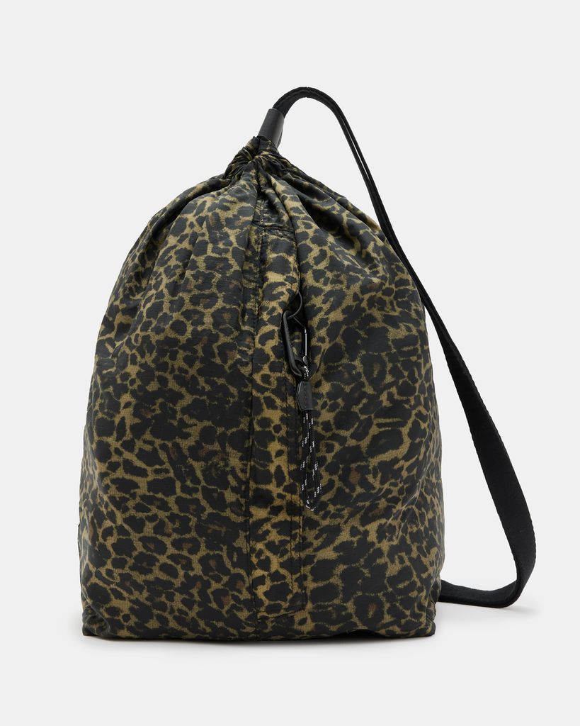 AllSaints Kaito Leopard Print Duffle Sling Bag