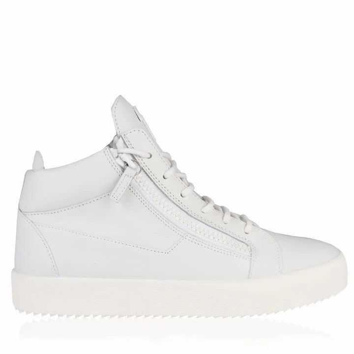 GIUSEPPE ZANOTTI Leather May Mid Top Trainers - White 006