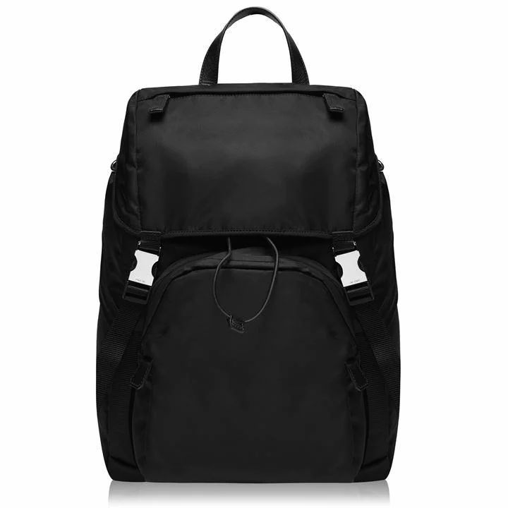 PRADA Nylon Plate Backpack - Black F0002
