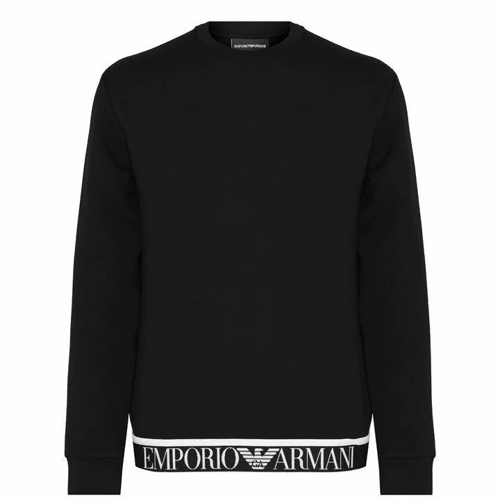 EMPORIO ARMANI Tape Crew Neck Sweater - Black