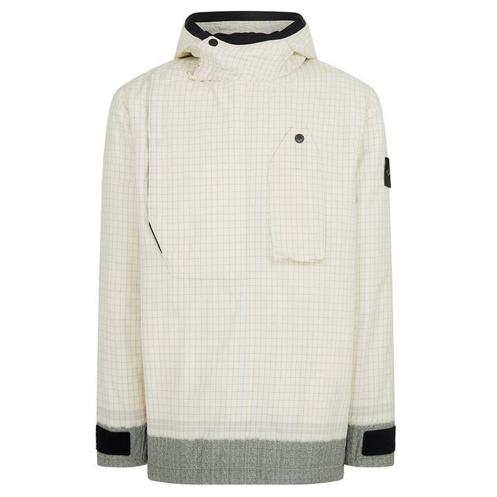 Stone Island Reflective Ripstop Chiné Hooded Jacket - White