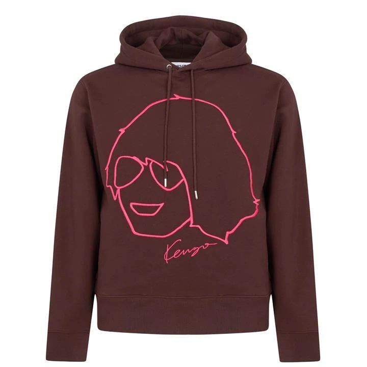 KENZO Graphic Face Hoodie - Brown
