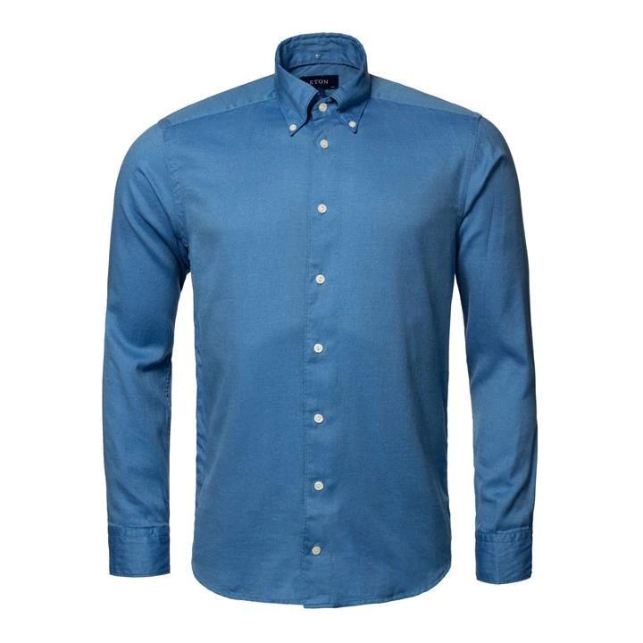 ETON Cotton Tencel Flannel Shirt Slim Fit - Blue