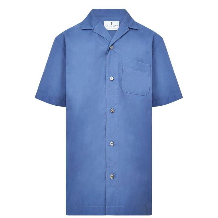 HEMINGSWORTH Lightweight Nylon Short Sleeve Shirt - Blue