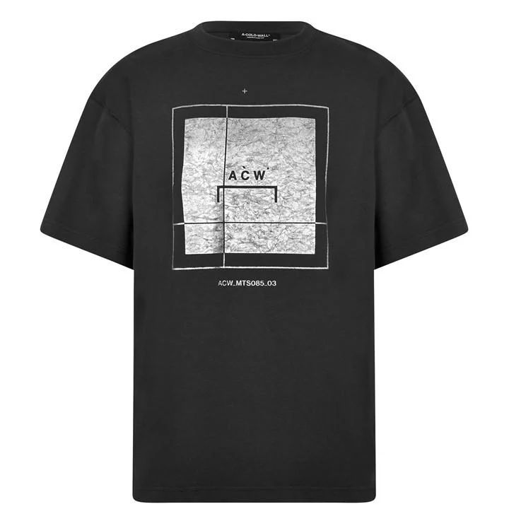 A-Cold-Wall Foil Grid t Shirt - Black