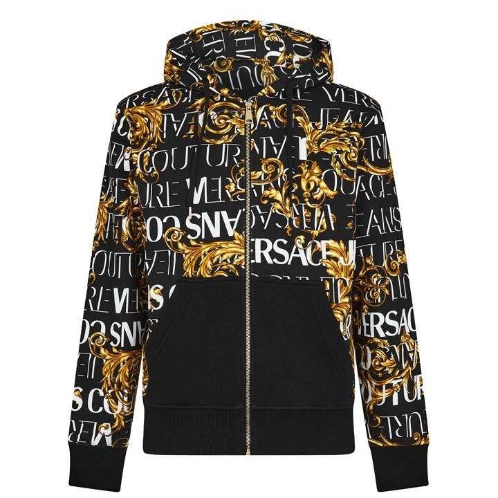 All Over Baroque Hoodie - Black