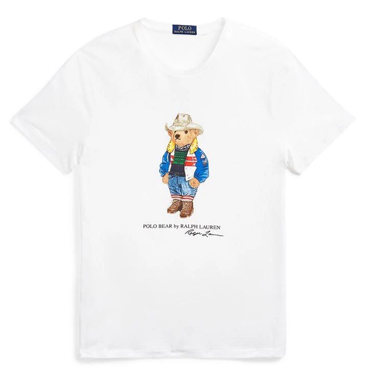 Bear Print T Shirt - White