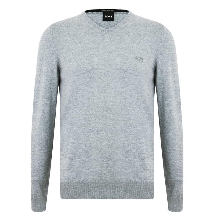 Baram-L V Neck Sweater - Silver
