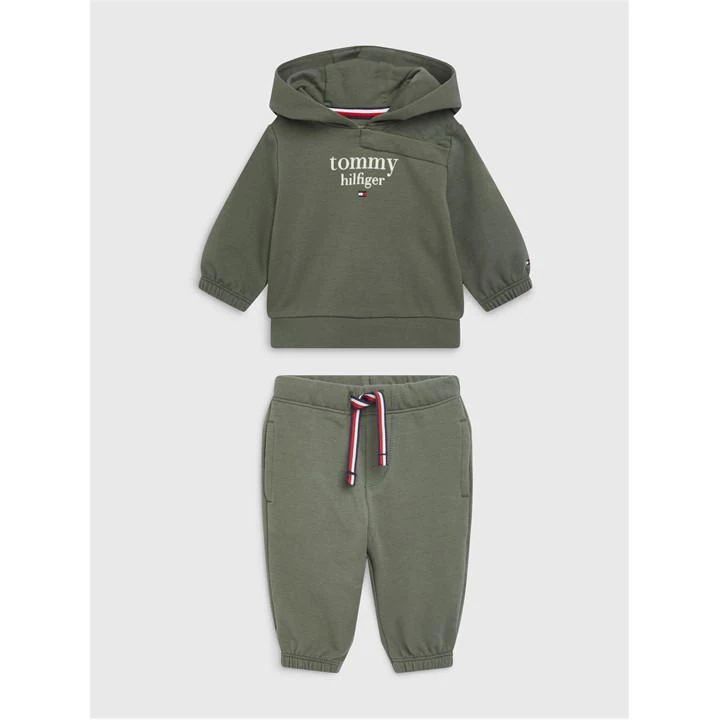 Baby Graphic Logo Hooded Set - Green