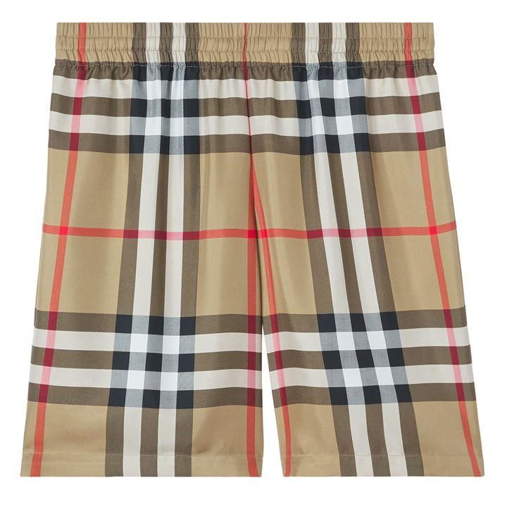 Bradeston Silk Check Shorts - Beige