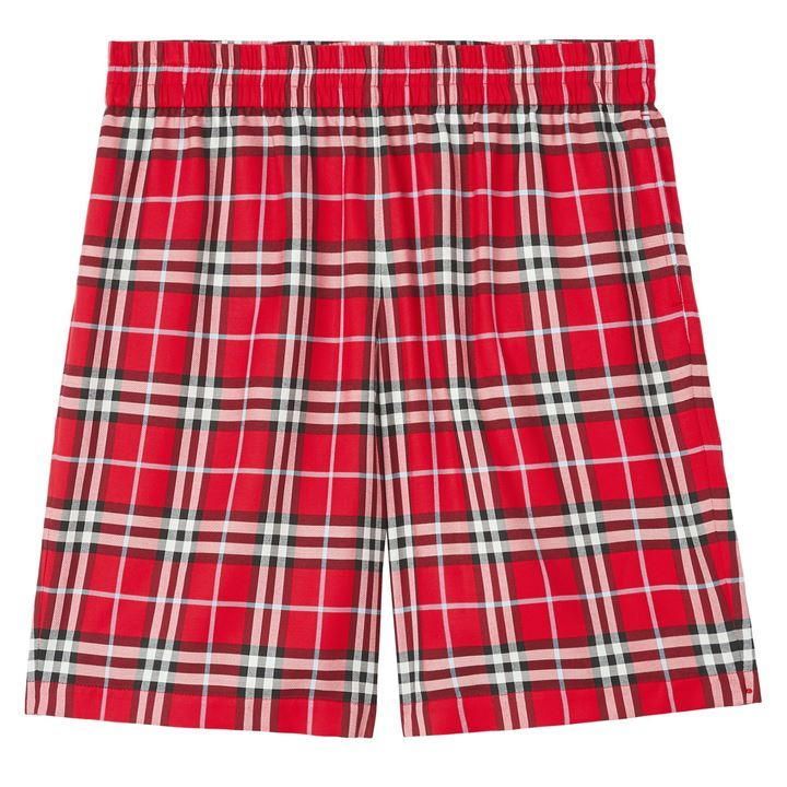 Bradeston Silk Check Shorts - Red