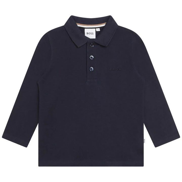 Boss long Sleeve Tonal Polo Shirt Infants - Blue