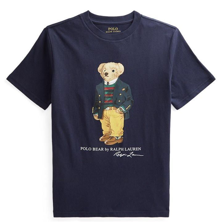 Boy's Bear Logo T Shirt - Blue