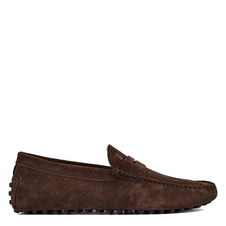 Gommino Bubble Suede Loafers - Brown