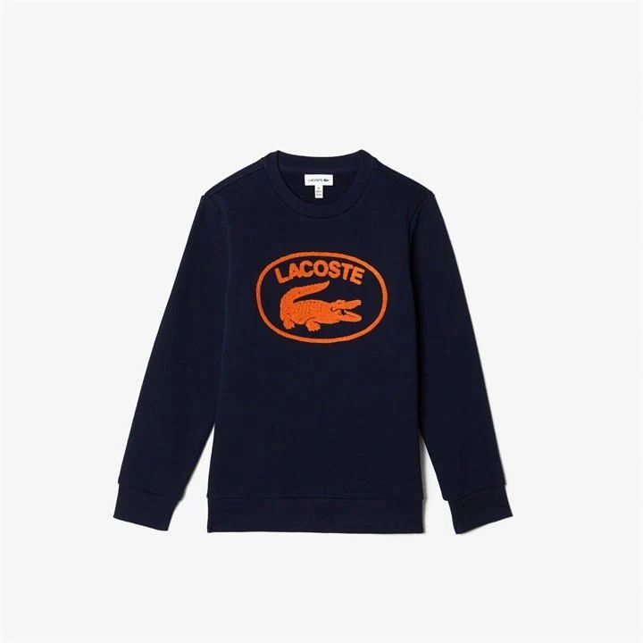 Boy's Crocodile Logo Crew Neck Sweatshirt - Blue