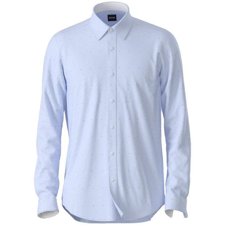 Boss Lukas Patterned Shirt Mens - Blue