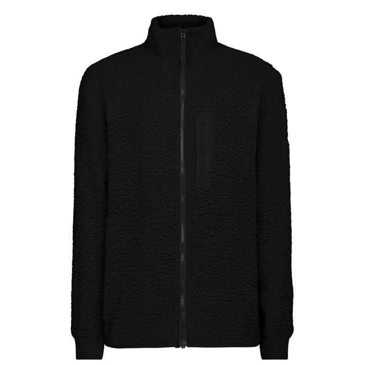 Fleece Wool Zip Jacket - Black