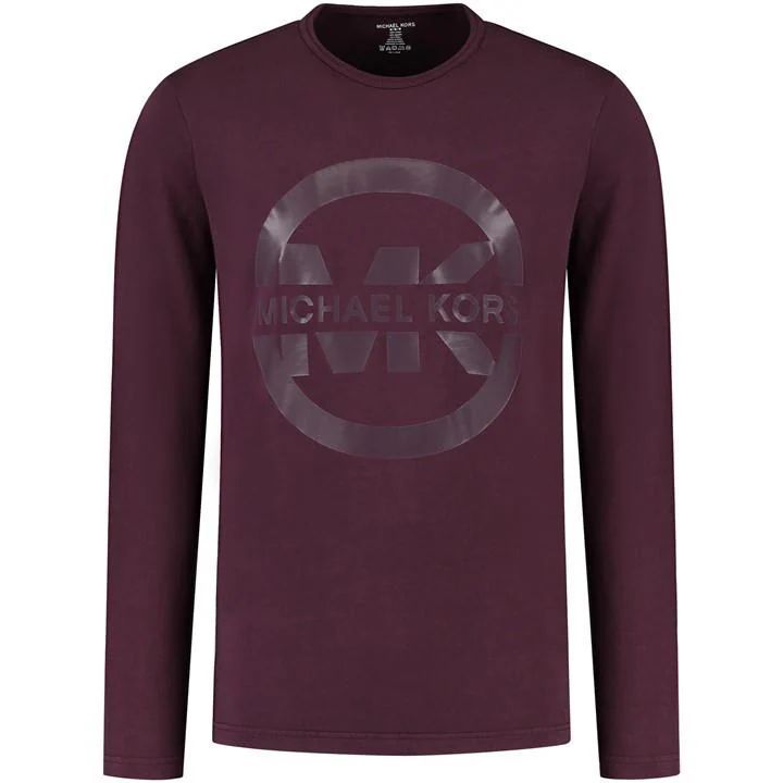 MK Logo Long Sleeve Crew T Shirt - Purple