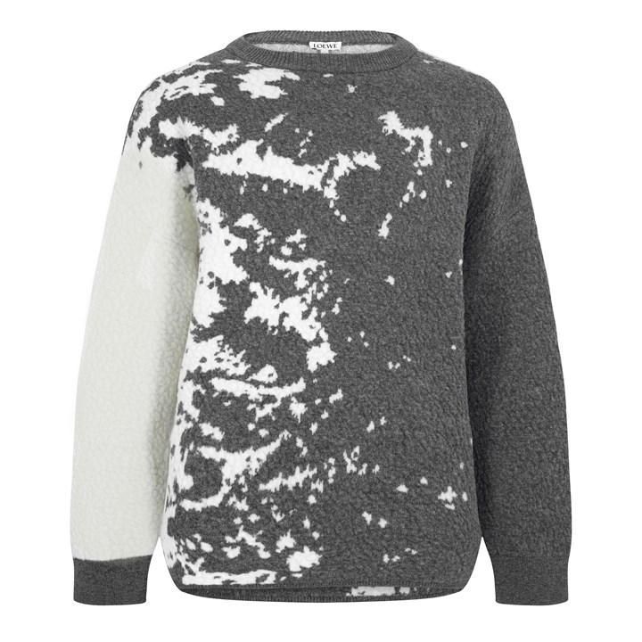 Graphic Wool Sweater - Grey