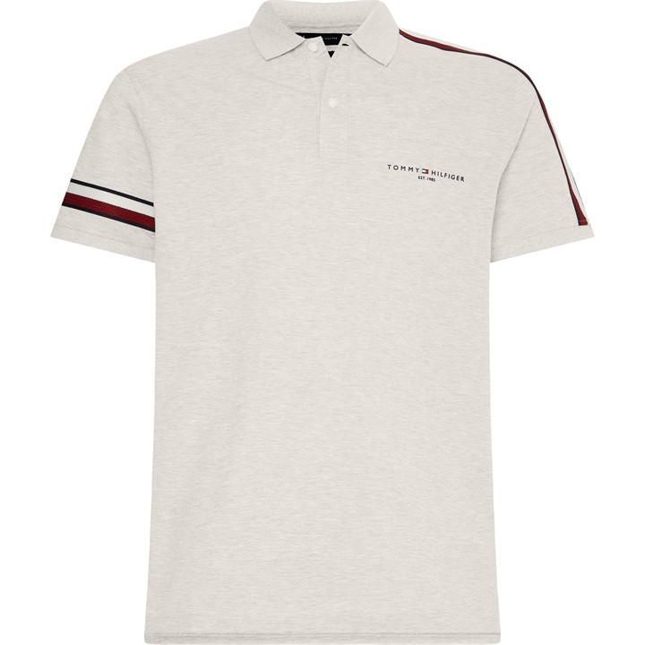 Global Stripe Sleeve Reg Polo - Cream