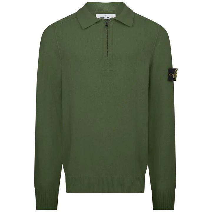 Long Sleeves Polo Knit - Green