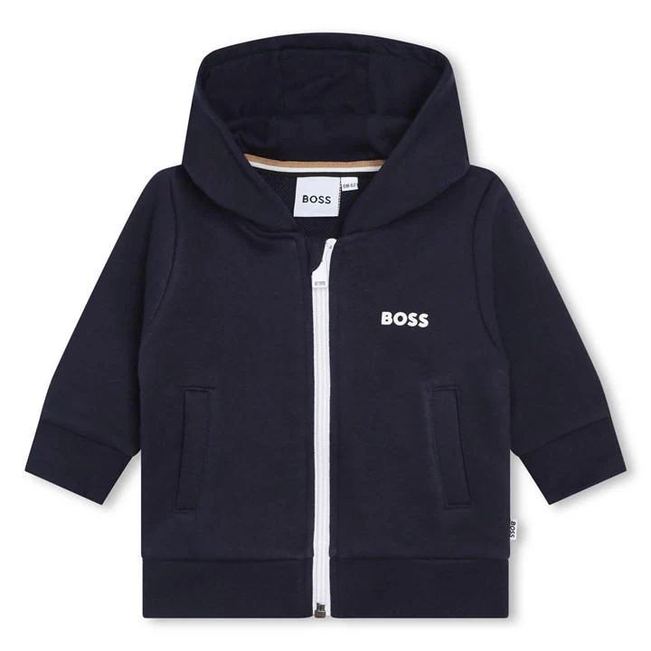 Boss Small Logo Zipped Hoodie Infants - Blue