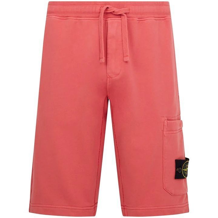 Cotton Fleece Cargo Bermuda Shorts - Pink