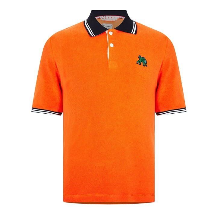 Embroidered Polo Shirt - Orange