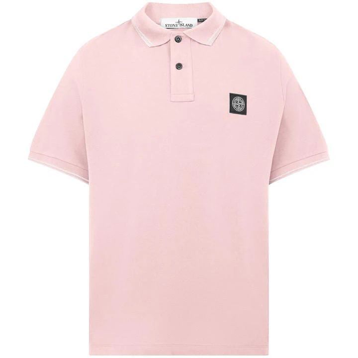 Tipped Badge Logo Polo Shirt - Pink