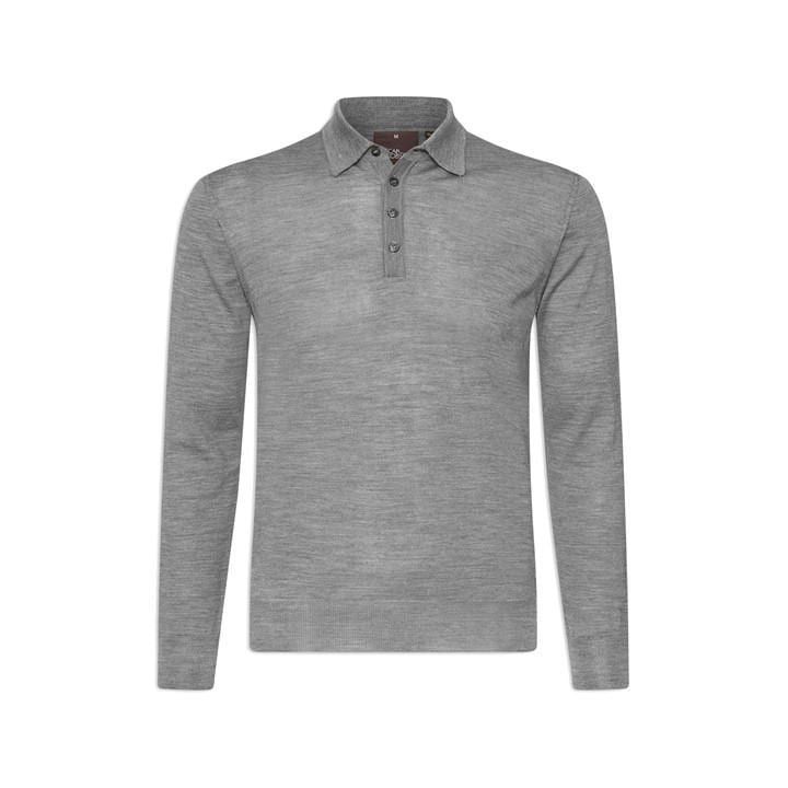 Ruben Long Sleeve Polo Shirt - Grey
