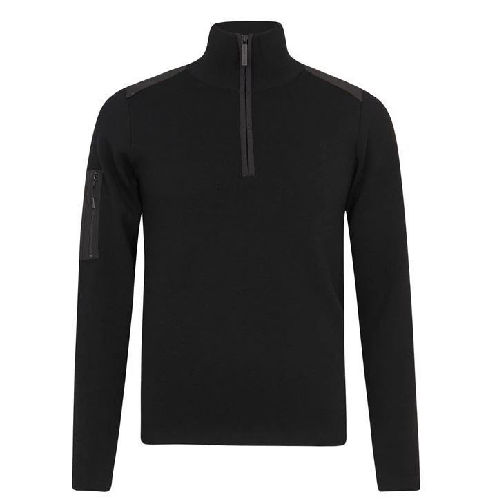 Stormont Quarter Zip Sweater - Black