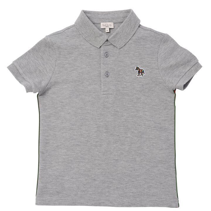 Stripe Logo Polo Shirt - Grey
