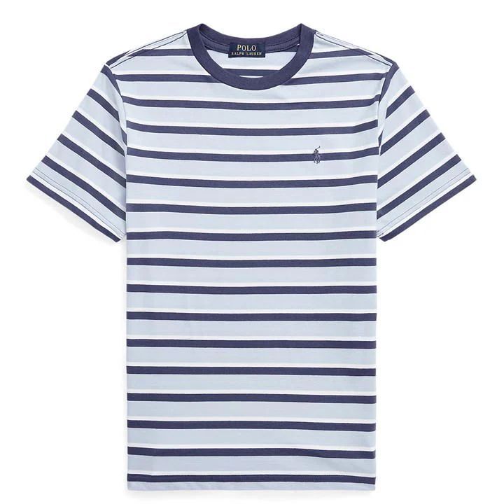 Striped Logo T Shirt - Blue